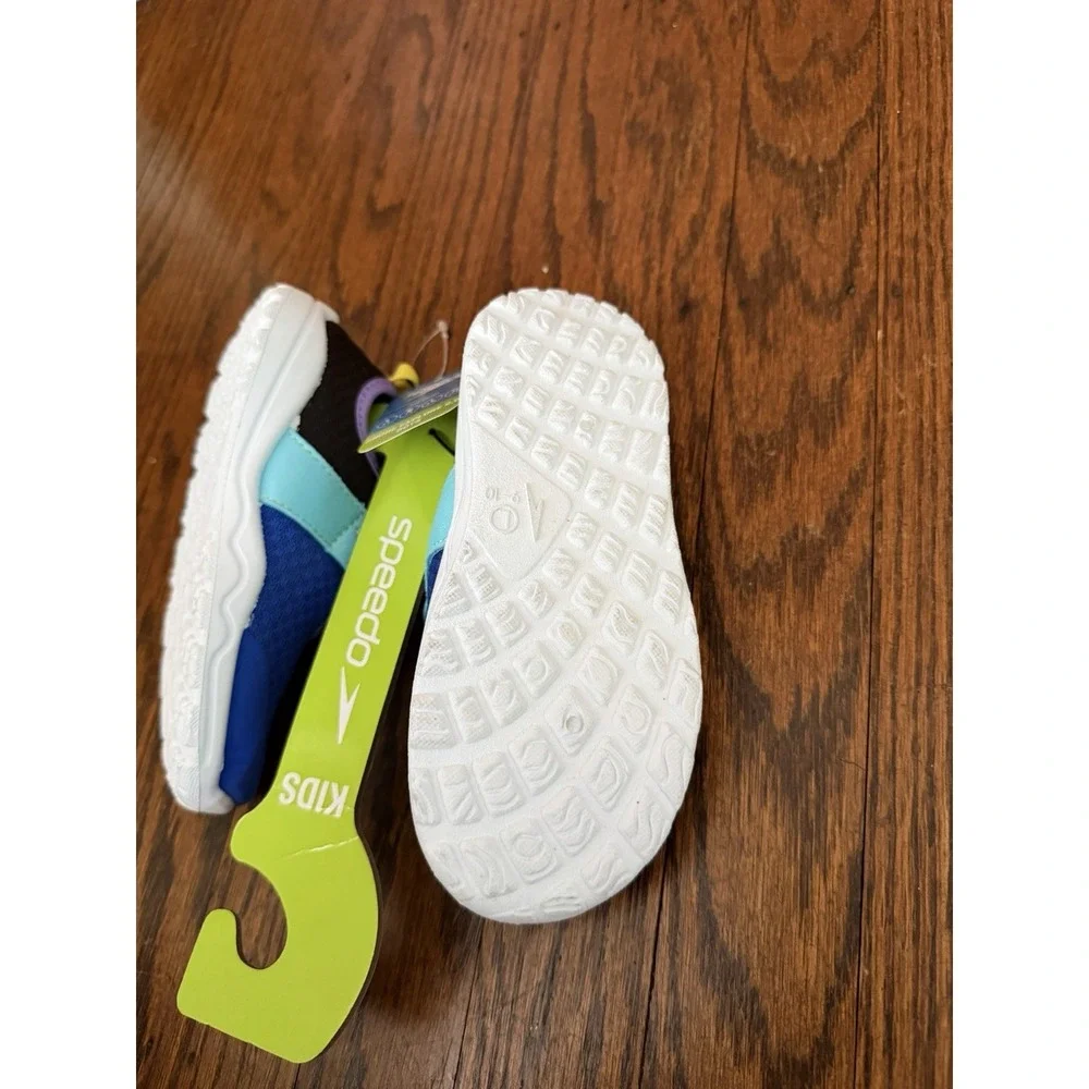 Boys' Speedo S-Way Slip-On Toddler Water Shoes Size Large 9-10 Black & Blue
